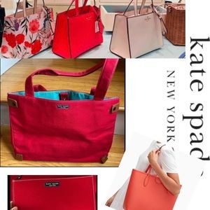 2-1 NEW Kate Spade Medium Canvas Tote +wallet
